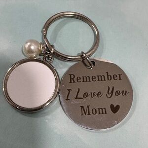 Silver I Love You Mom
 Keychain with Heartfelt Message